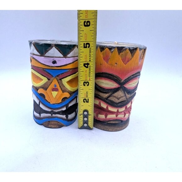Set of Vtg NOS Tiki Wax Candles Tribal Design Aloha Party Totem - Picture 8 of 8